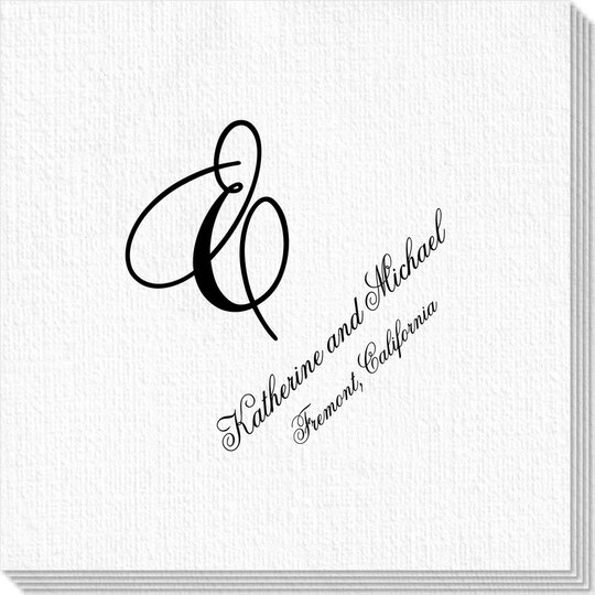 Pick Your Initial Monogram with Text Deville Napkins